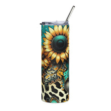 Load image into Gallery viewer, Sunflowers & Teal Tumbler
