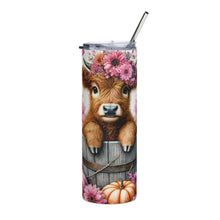 Load image into Gallery viewer, Pink Pumpkins Highland Cow Tumbler