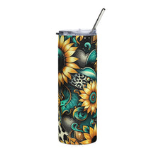 Load image into Gallery viewer, Sunflowers & Teal Tumbler