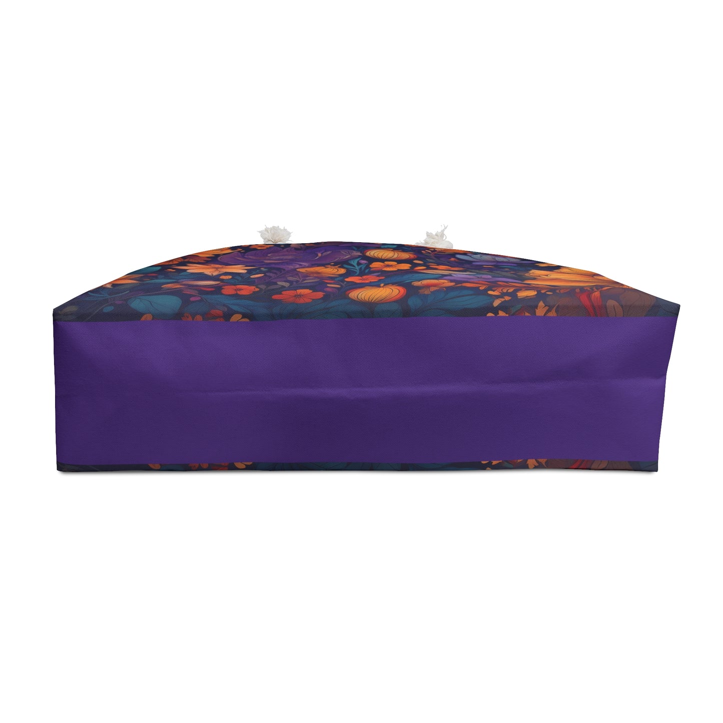 Autumn Bloom Weekender Bag — Pumpkin & Purple Floral Travel Tote