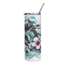 Load image into Gallery viewer, Hibiscus Sea Turtle Tumbler
